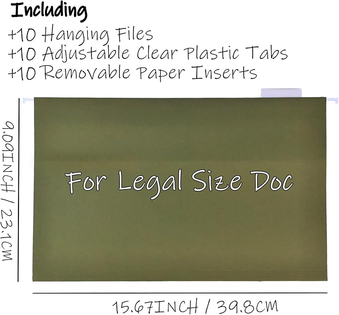 File Storage Cabinet for Legal Size Hanging File Folders, Suspension File Holder, Document Organizer Filing Lockbox in Office and Home with Combination Lock and 10-pack Hanging Files (Coffee, Legal)