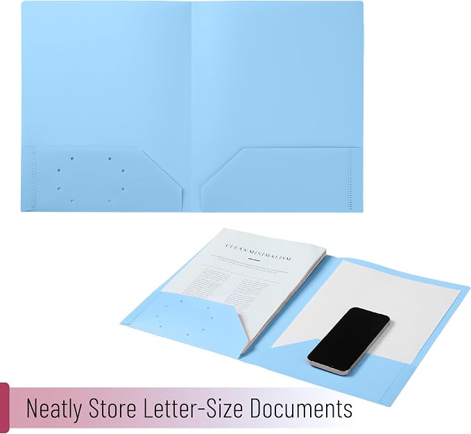 Mr. Pen- Plastic Folders with Pockets, 5 pcs, Aesthetic File Folder with Business Card Slot, 2-Pocket Folder, Back to School, Office, Filing Supplies