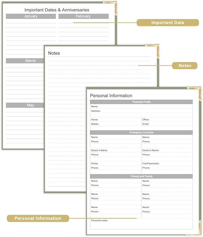 Undated Daily Monthly Planner for 2026 or Anytime - A4 To Do List with Hourly Schedule, Hardcover Spiral Bound Daily Planner to Increase Focus, Stylish School/Office Supplies, 8.5" x 11", Green