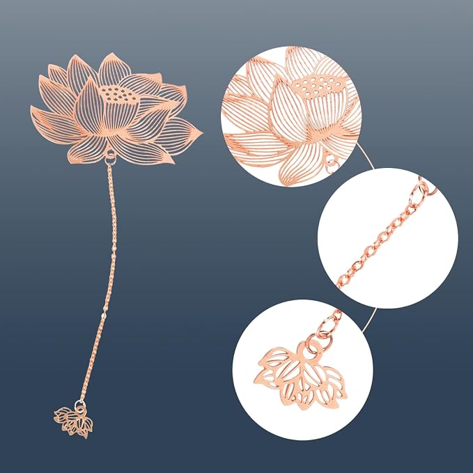4pcs Vintage Metal Leaf Bookmarks with Pendant, 4 Styles Exquisite Hollow Metal Leaf Bookmark, Bookish Gift for Book Lovers Readers Teens Adults Women Men