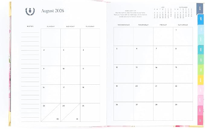2026-2027 Weekly Planner by Emily Ley – Simplified Bookbound Planner Blush Hydrangea, August 2026–July 2027 – 12-Month Academic Year Organizer for Women