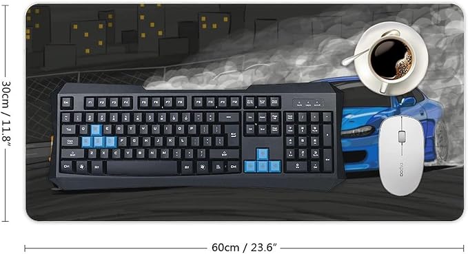 Large Mouse Pad Gaming Drifting S13 and S15 JDM Car Desk Mat Long Big Mousepad Extended Keyboard Computer Pad Office Desk Organizers and Accessories 30x60cm