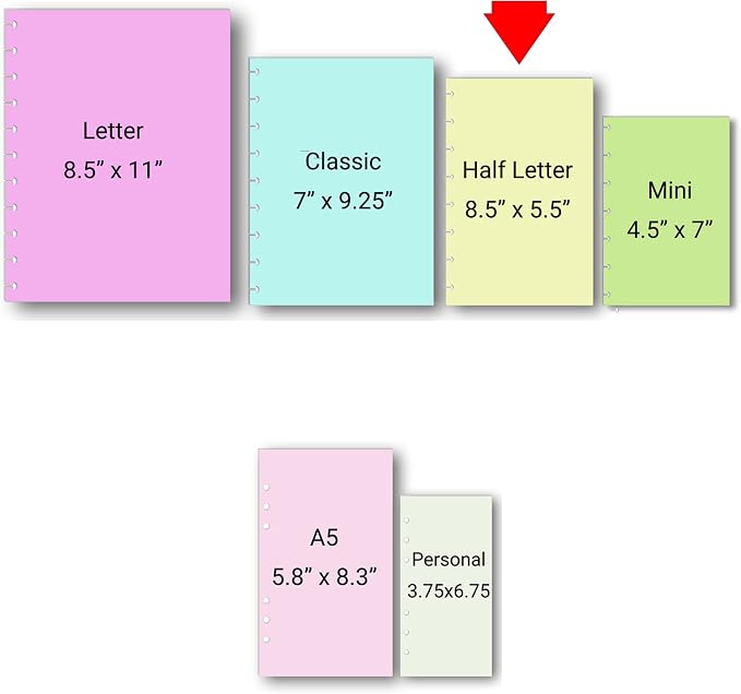 Weekly Planner Inserts – Undated Weekly Calendar Planner Refills for 8-Disc Junior/Half Letter Size (5.5 X 8.5 inches) Discbound Planers