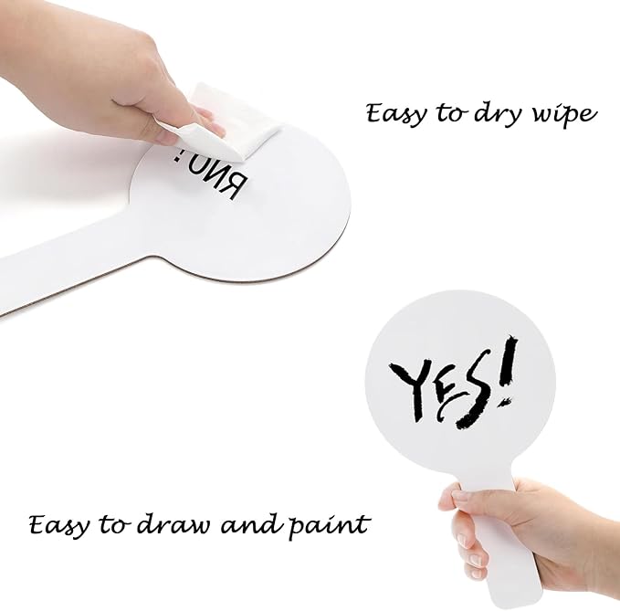 8 Pack Acrylic Dry Erase Answer Paddles with Markers and Cloths, Double-Sided Clear White Boards for Meetings, Presentations, Brainstorming, Games, Office and Home Use