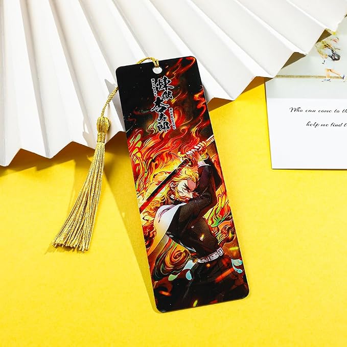 Anime Demon Kamado Acrylic Bookmark - Anime Tanjiron Zenitsu Giyuu Kyoujurou Figure Page Mark Reading Tool, Holiday Gifts for Reading Fans Book Lovers Bookworm (Style D)