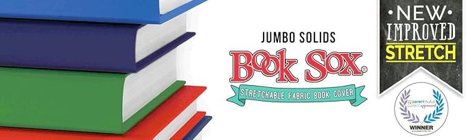 Book Sox Stretchable Book Cover: Jumbo Solid Pink. Fits Most Hardcover Textbooks up to 9" x 11". Adhesive-Free, Nylon Fabric School Book Protector. Easy to Put On. Washable & Reusable Jacket.