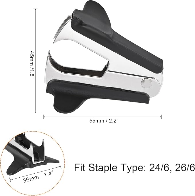 MECCANIXITY Staple Remover Tools, Staplers Puller Steel Jaw for Office Home Desktop Supply Accessory, Black Blue Red Pack of 3