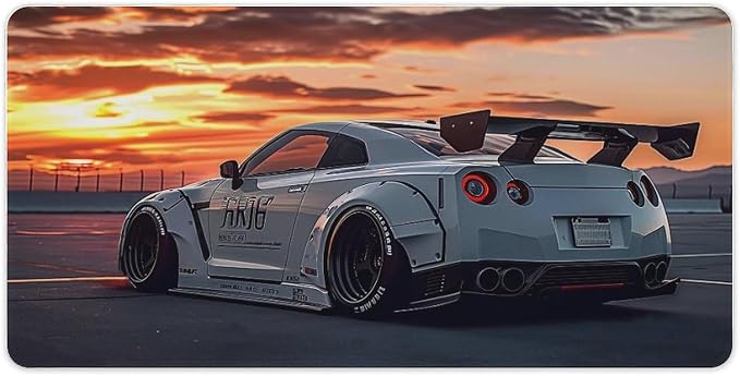 Large Mouse Pad JDM Car R35 Static Sport Sunset Desk Mat Computer Accessories Gaming Office Organizers Supplies Decor Essentials Keyboard Pads for Desk Rubber 30x60cm
