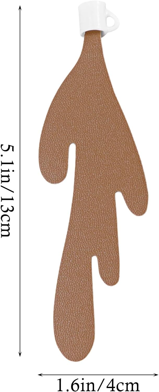 Coffee Bookmark, Spilled Coffee Bookmark Coffee Cup Craft Faux Leather for Book and Coffee Lovers, Bookworm Women Men