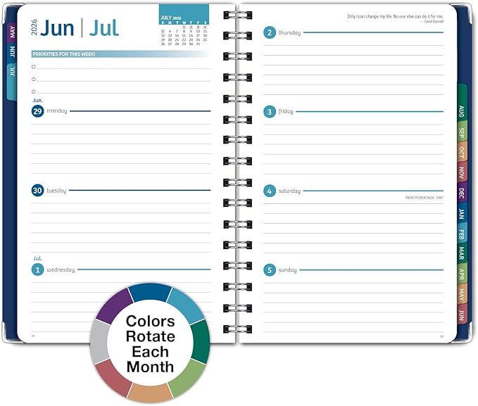 HARDCOVER Academic Year 2026-2027 Planner: 14 Months (May 2026 Through June 2027) 5.5"x 8" Daily Weekly Monthly Planner Yearly Agenda. Bookmark, Pocket Folder and Sticky Note Set (Dragonflies)