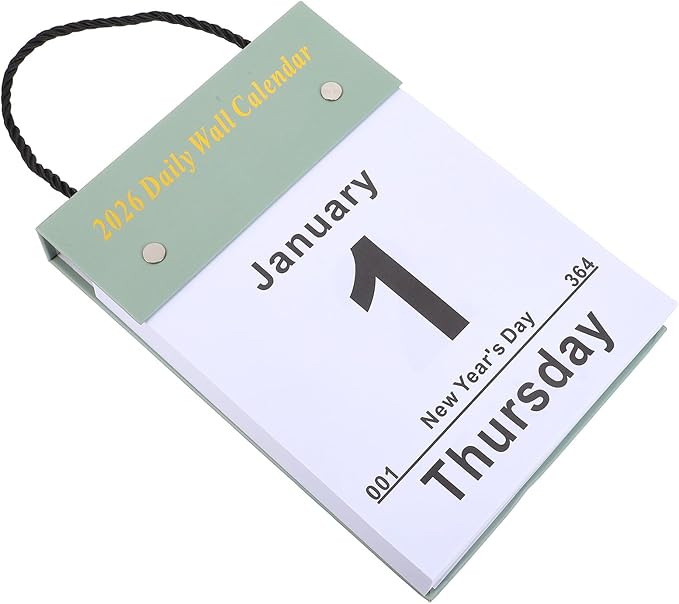 SEWACC Tear-off Daily Wall Calendar 2026 Large Print Vertical Hanging Planner Easy Read Day-to-day Organizer for Home Office School Study Room