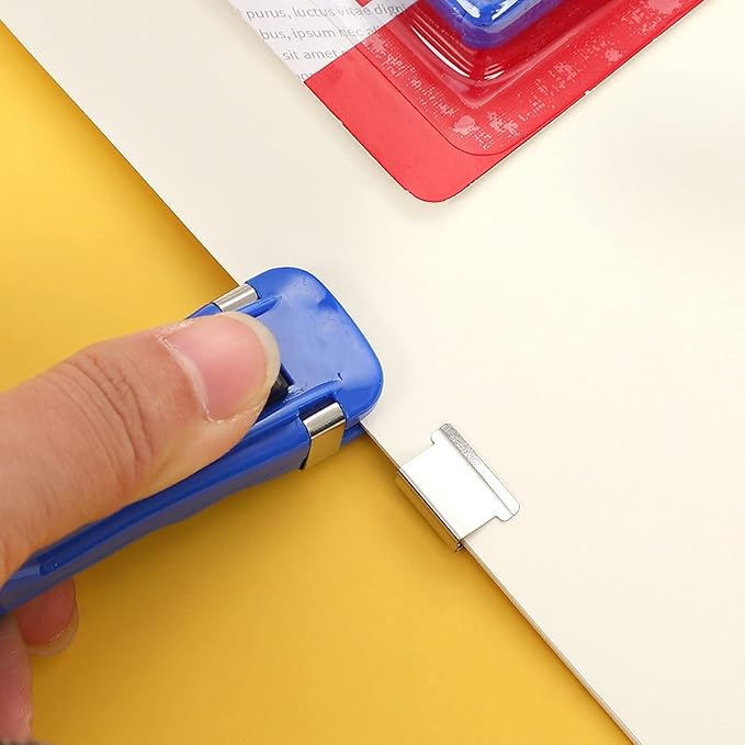 Liudan Stapler 1pc Portable Clam Clip Dispenser Handheld Paper Clam Clip Stapler Dispenser Paper Clipper Metal Clips for School Office Desktop Stapler (Color : Black)