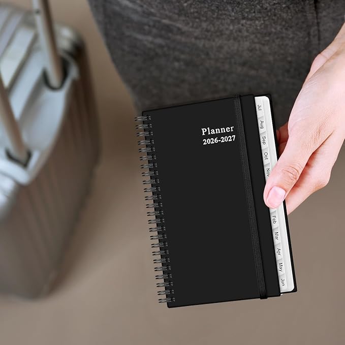 2026-2027 Pocket Planner/Calendar - 2026-2027 Weekly & Monthly Planner from July 2026 to June 2027, 12 Months Tabs, 3.75" x 6.75", Green