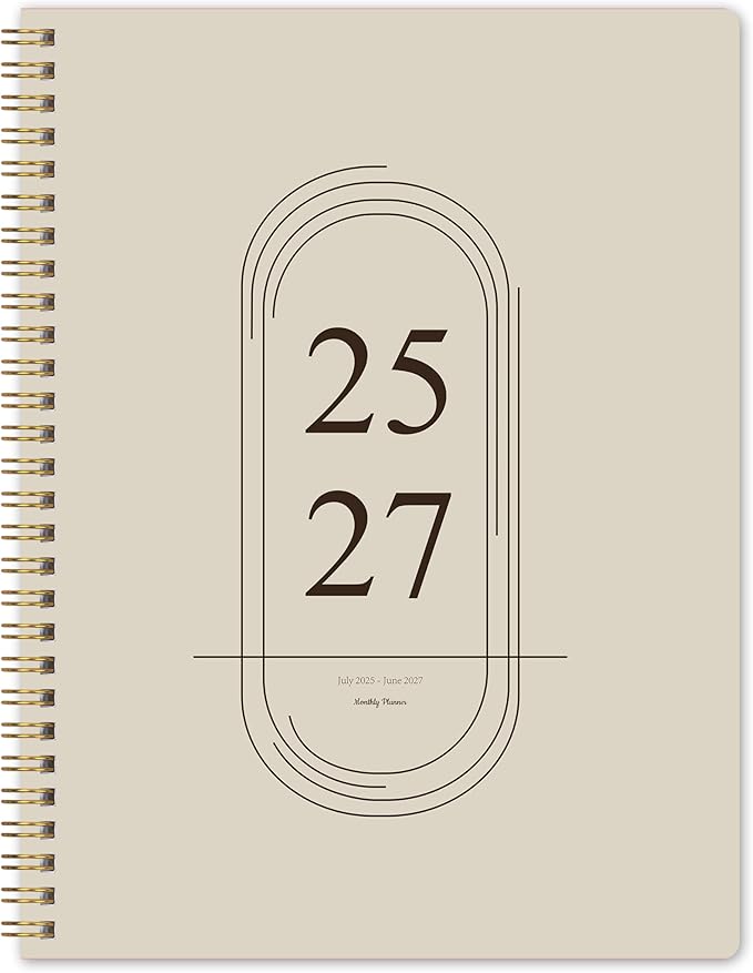 2026-2027 Monthly Planner, Jan 2026-June 2027, B5 (7" x 9"), 2 Year Monthly Planner, 24 month Calendar, Simple Calendar Planner Notebook Soft PVC Cover, Suitable for Schools & Offices, Beige