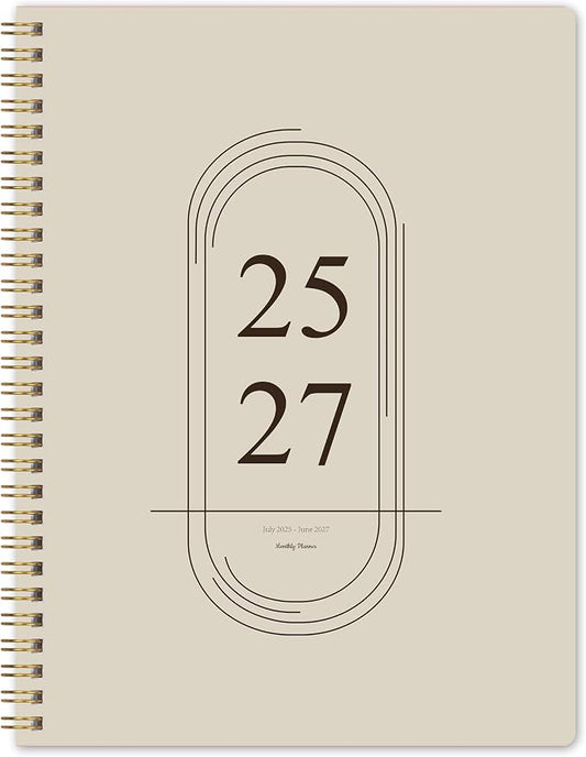 2026-2027 Monthly Planner, Jan 2026-June 2027, B5 (7" x 9"), 2 Year Monthly Planner, 24 month Calendar, Simple Calendar Planner Notebook Soft PVC Cover, Suitable for Schools & Offices, Beige