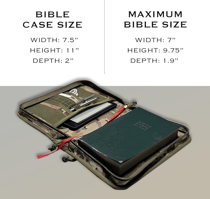 Tactical Bible Case For Men, Bible Cover For Men, Gift For Women, Bible Book Cover, Bible Cover Case With Patches, Great Christian Gift for Friends and Family