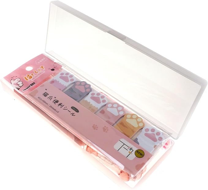 9 Pcs Cute Cat Paw Stationery Set Pencil Sharpener Retractable Eraser Correction Tape Sticky Notes Ruler Mini Scissors Utility Cutter School Office Supplies (Pink1)