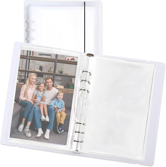 5" x 8" Clear Photo Sleeves for 6 Ring Binder, Index Card Storage, 50 Pcs Double-Sided Archival Photo Page Protectors, Top Loading Photo Sheet Protector for Photos, Postcards, Seed Packets