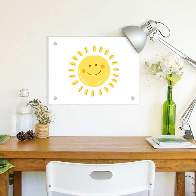 TORASO Glass Whiteboard, Dry Erase White Board, 11.8" x 15.7" Small Glass Board for Home Kitchen, Office, Frameless, Brilliance White(BB-WH-3040)
