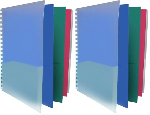 School Smart 8-Pocket Project Organizer, Polypropylene, Multicolor, 1 Count (Pack of 2)