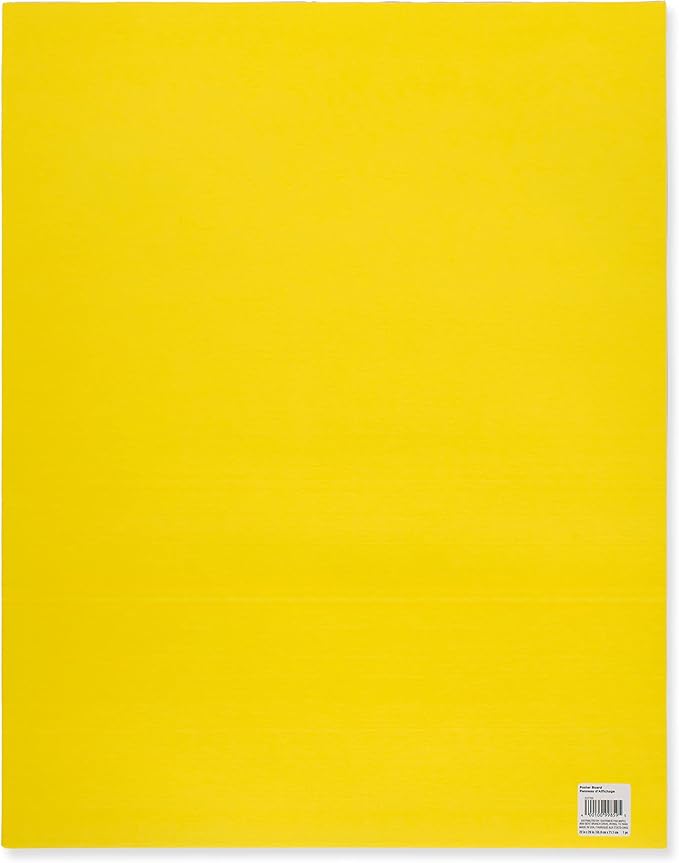Creatology 22” x 28” Poster Board - for School Projects, Artwork, Photographs, Garage Sale - Yellow, Bulk 24 Pack