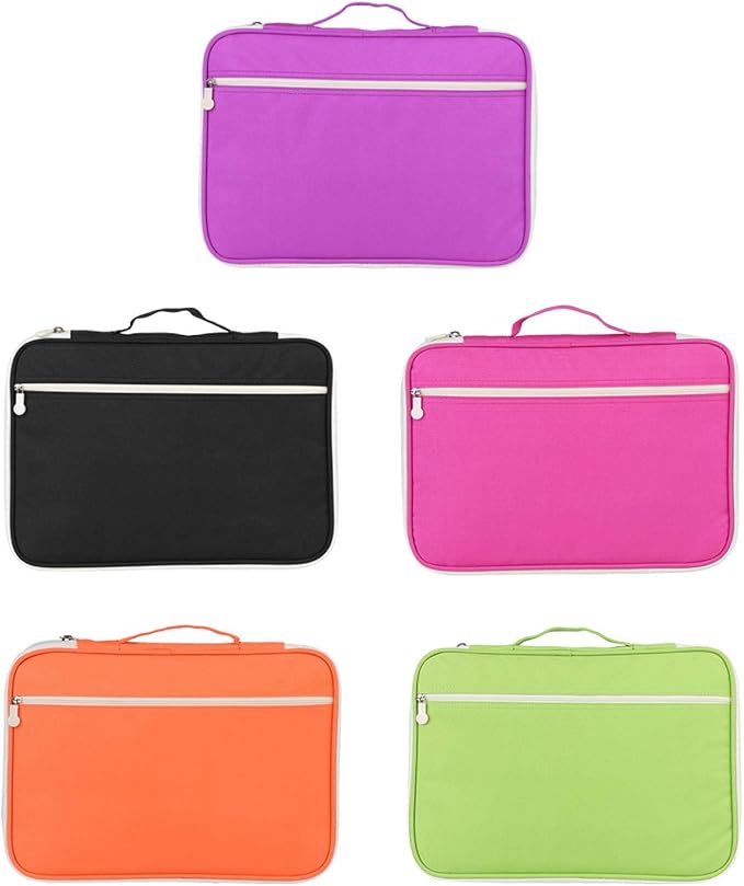 5Colors A4 Document File Folder Portfolio Organizer Computer Notebook Zippered Case(Green)