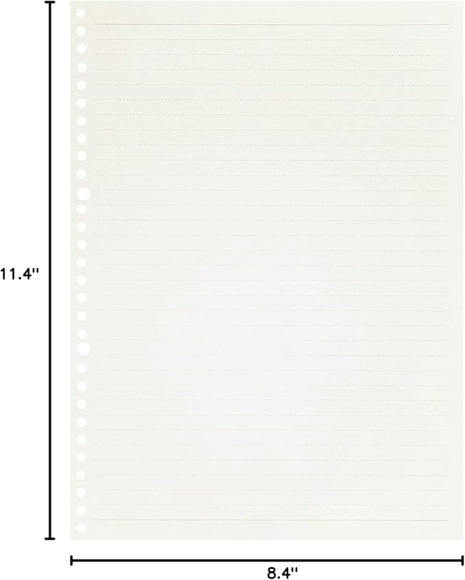 Zelten 2 Pack A4 90 Sheets/180 Pages Lined Loose Leaf Punched Paper Refills Paper for 30 Hole Binder Personal Organizer Diary Notebook Refillable Planner