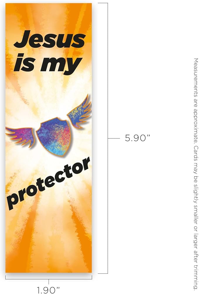 Jesus is My Protector, Psalm 18:2, Bulk Pack of 25 Christian Bookmarks, Bible Verse Book Markers, Sunday School Prizes with Memory Verses, Scripture Gifts