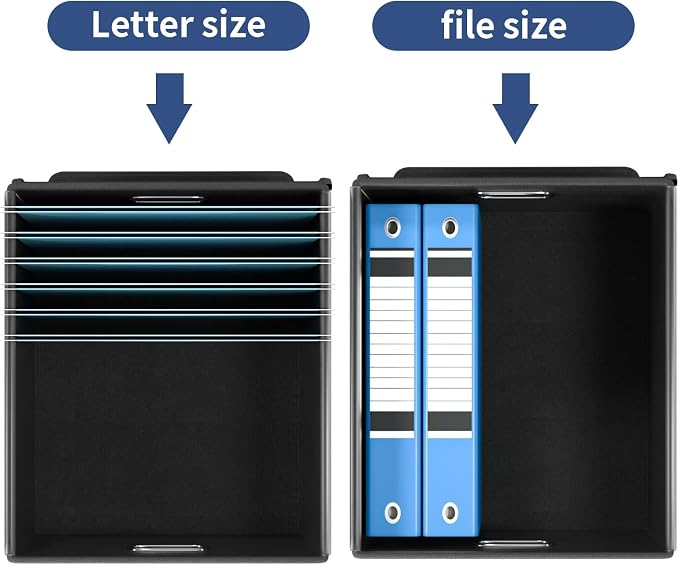Decorative File Organizer Boxes Office Document Storage with Lids, Portable Collapsible Linen Hanging Filing & Storage Boxes for Office/Decor/Home (Royal Blue) -14.9 x 12.7 x 10.8 inch -4 Pack