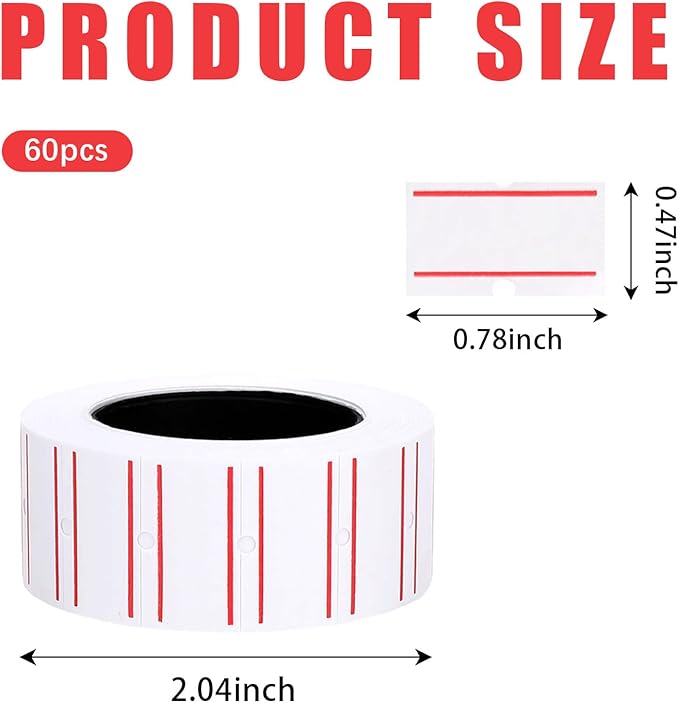 30000 Pcs Price Gun Labels Paper, 60 Rolls Price Tags Stickers – Compatible with Mx-5500, M5500, HG979 Price Tag Guns, Office Retail Shop Stickers for Inventory, Pricing, Organization