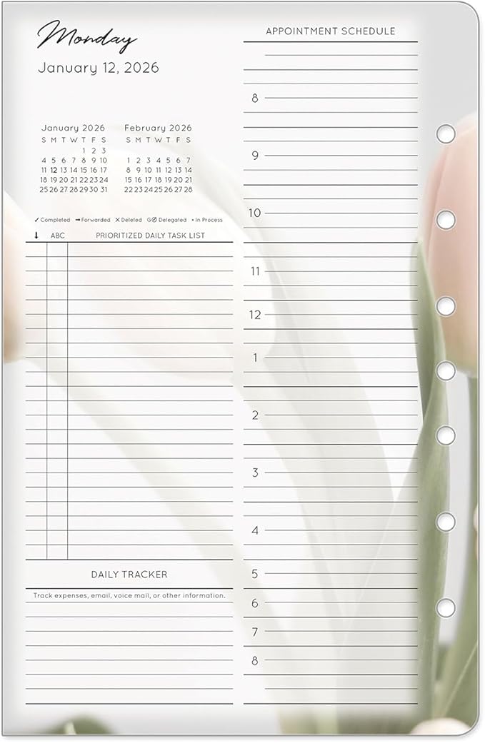 FranklinCovey - Blooms Planner Refill | Two Pages Per Day Ring-Bound (Classic, Jan 2026 - Dec 2026)