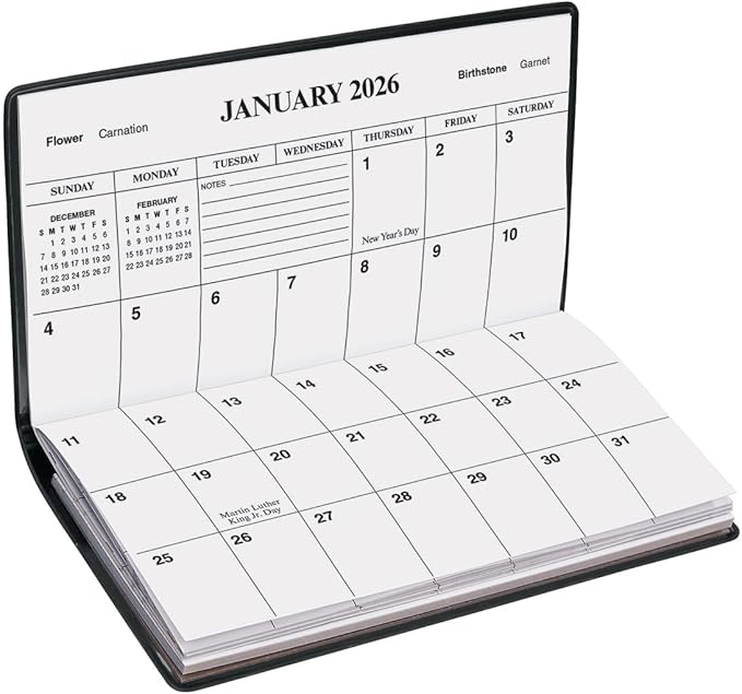 2 Year Planner Calendar Refill - Pocket Sized Calendar Insert - Ideal for Purses, Briefcases, or Backpacks – 6 ¾ inches x 3 5/8 inches