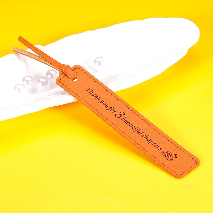 Leather Bookmark 3rd Anniversary Wedding Gift for Him & Her - Valentines & Idea