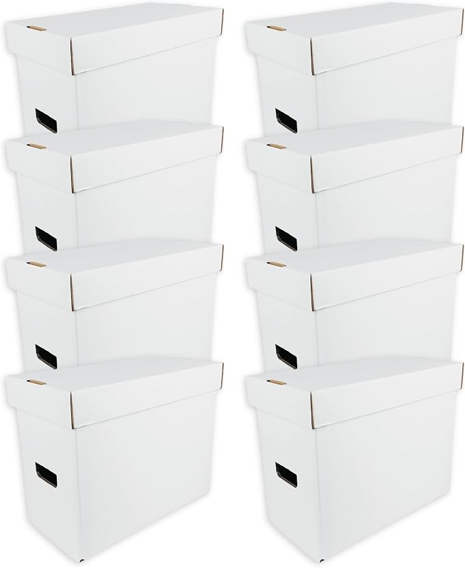 Max Protection CGC Graded Comic Book Storage Boxes - Heavy-Duty Case for 35-40 Graded Comics with 200 lb Test Strength - Made in USA White Cardboard, 8 Pack