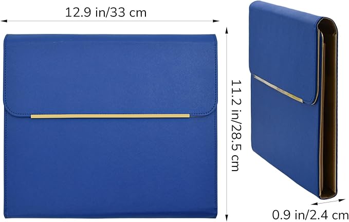 VANRA Vegan Leather Portfolio Binder Business Portfolio Folder for Women, Professional Portfolio with Magnetic Closure for Business Interview Meeting Office (Blue)
