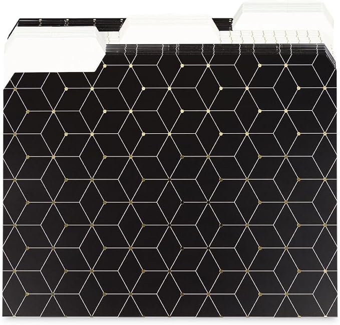 U Brands 3 Tab File Folders, Modern + Classic, 24 Count