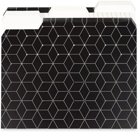 U Brands 3 Tab File Folders, Modern + Classic, 24 Count
