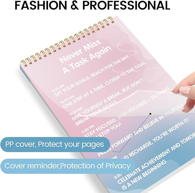 KMQOY To Do List Notepad - 3 Pack Daily Planner Pad Undated 52 Sheets Spiral Today Planner Note Pad Premium Thick Paper 6.5" x 9.8" For Work and Personal Organized