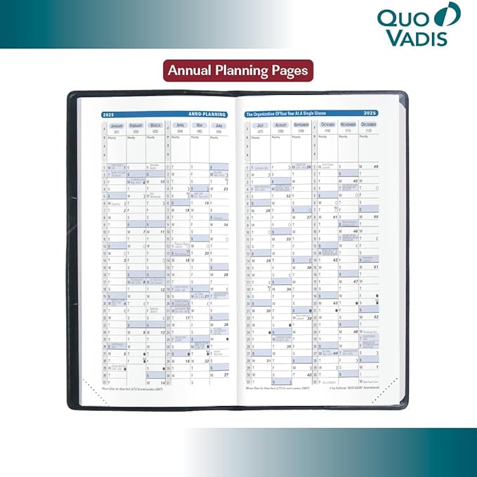 Quo Vadis 2025 Refill For Visoplan Monthly Planner - Pocket Calendar Organizer