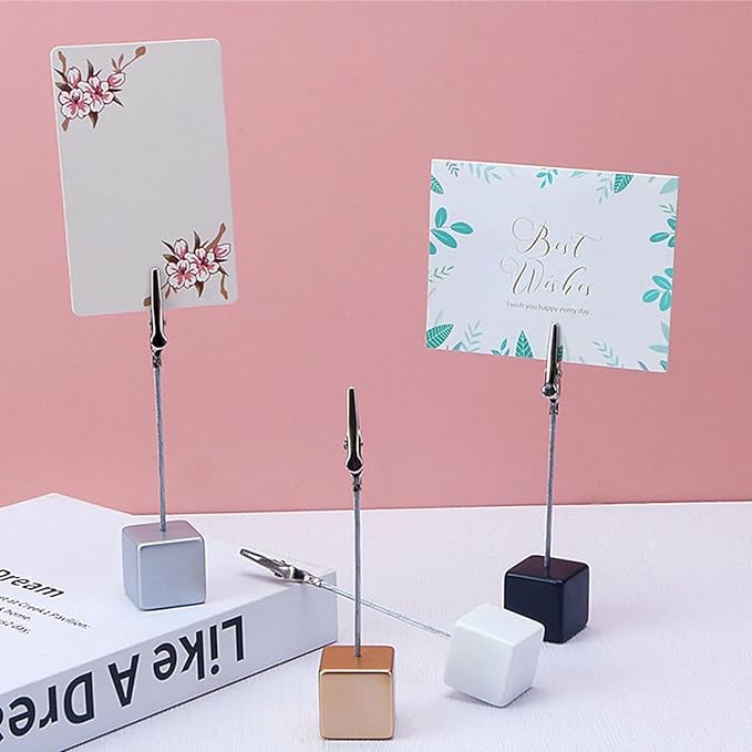 4Pcs Memo Clip Holders Stand with Alligator Clasp Pictures Card Paper Note Clip for Office Home Use Desk Accessories and Workspace Organizers(ZS530)