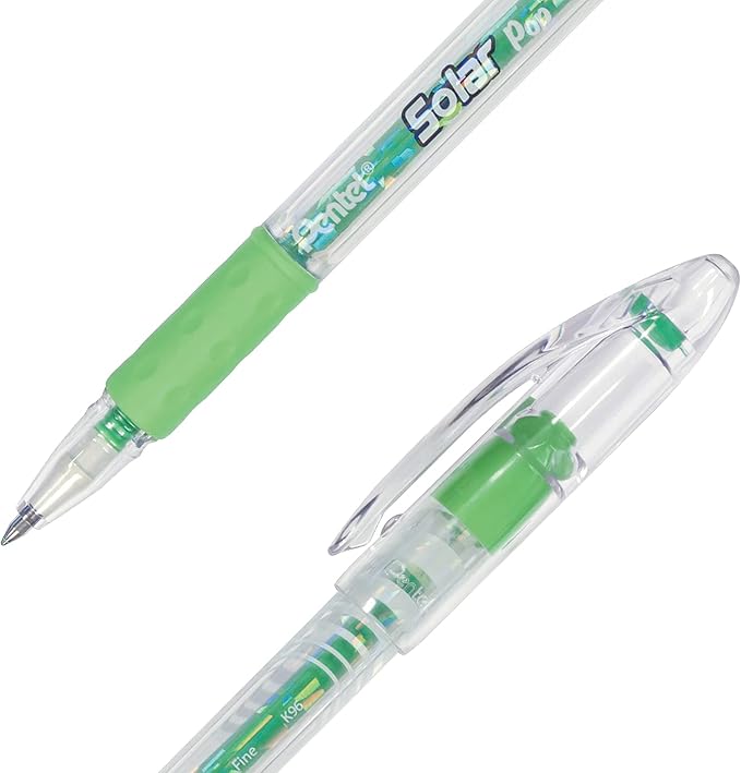 Pentel Solar Pop Neon Gel Pen, (0.6mm) Medium Line, Lime green Ink - K96-K