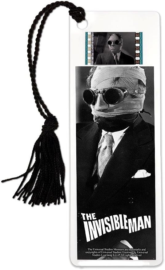 Universal Monsters The Invisible Man (1933) - Claude Rains - Laminated 2x6 FilmCells Bookmark with 35mm Clip of Film and Tassel USBM319