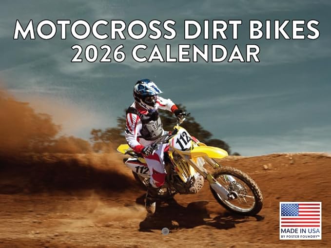 Motocross Dirt Bike Calendar 2026 Dirtbike Motorcycle Monthly Wall Calender 12 Month | American Made In The USA