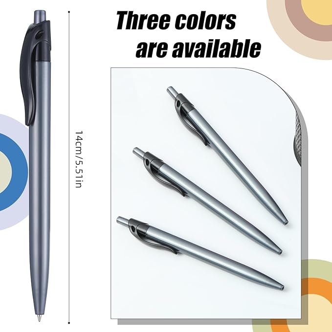 Retractable Black Ballpoint Pen Pack of 50 Black Pens Bulk for Smooth Writing 1.0mm Medium Black Ink Pen, Click pens with Comfort grip, Idea for Journaling, Planner, Note Taking Office School