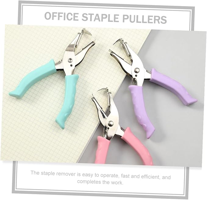 2Pcs Handheld Staple Pullers Office Staple Removing Tools for School Home Workplace Easy Saving with Random Colors Random Color