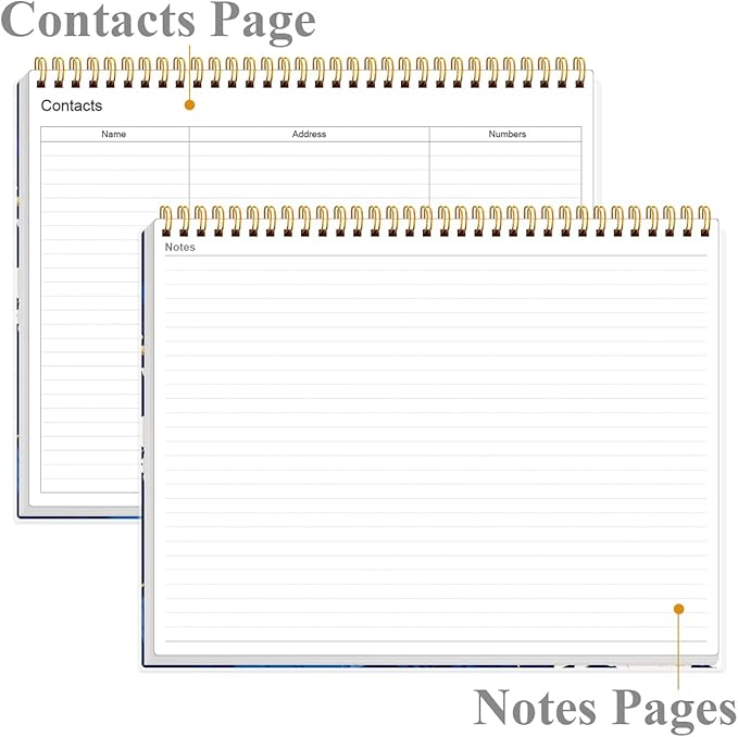 Weekly Productivity Planner - 8.5" x 11" Dashboard Desk Notepad Has 6 Focus Areas to List Tasks for Goals, Projects, Clients, Academic or Meal-Organize Your Daily Work Efficiently, 54 Weeks, Blue Leaf