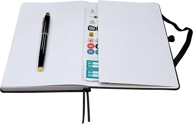 2026 Planner Journal with Yearly, Monthly, Weekly & Daliy Plan Pages, 24 Lined and 24 Dotted Pages, 8.5" x 5.75" Medium A5 Size (Black without pen)