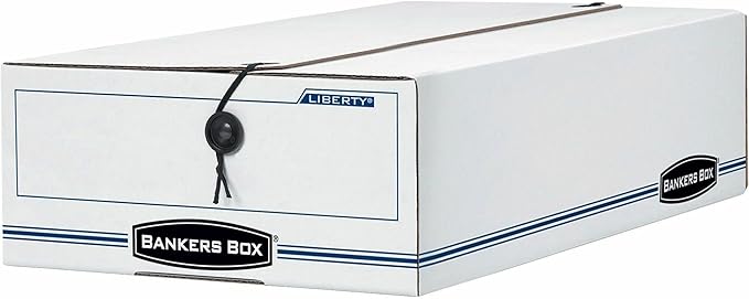 Bankers Box LIBERTY Check and Form Boxes, Standard Set-Up, String and Button, 9 x 14 1/4 x 4 Inches, Case of 12 (00009)