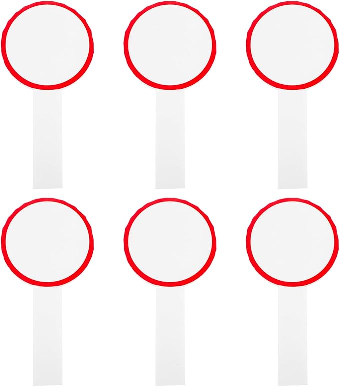 6Pcs Game White Boards Single Sided Paddles Handheld Whiteboards Padding Whiteboards for Students Teachers Office Classroom Meeting Voting Family Games Party