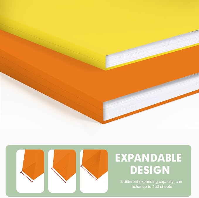File Folder, RAZCC Colored File Folders, 1/3 Cut Tab File Folder Letter Size, Filing Folders with Tabs for Office School Business Use, Assorted 10 Colors (150 Pack)